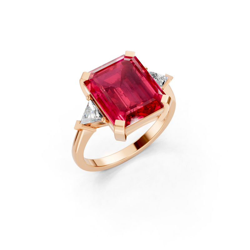 Ruby & Sapphire Three-Stone Ring 2