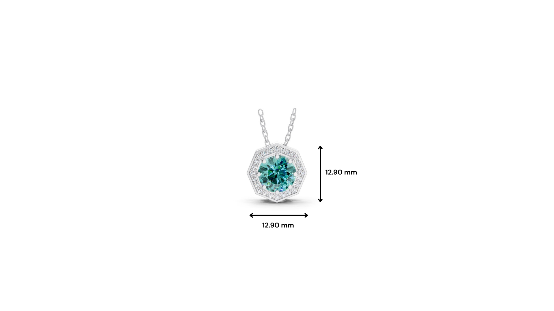 Paraiba Tourmaline Round Octagonal Halo Pendant
