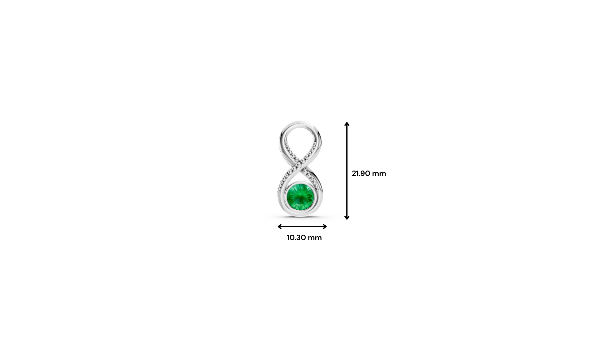 Colombian Emerald Round Infinity Bezel Pendant