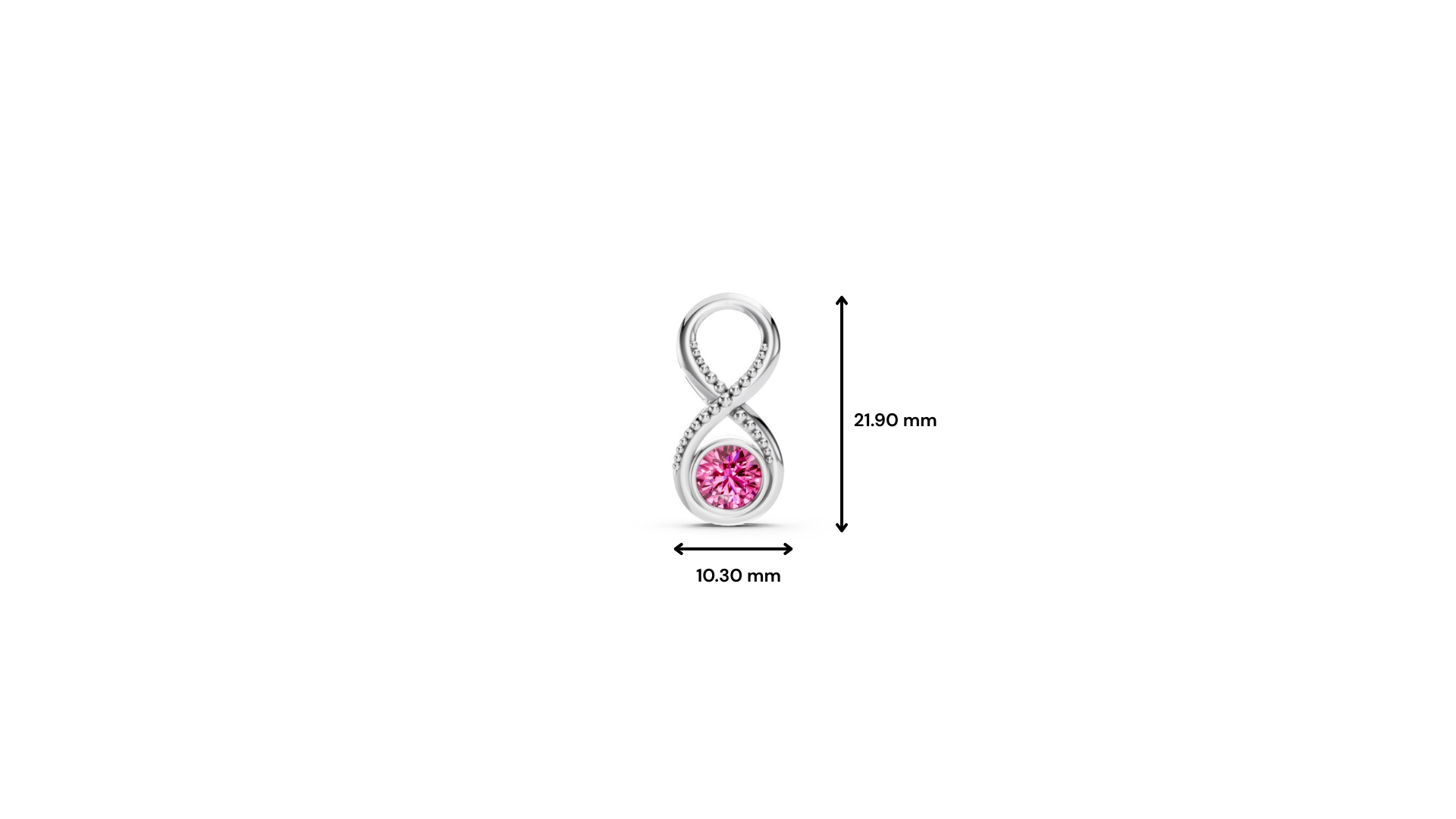 Pink Sapphire Round Infinity Bezel Pendant