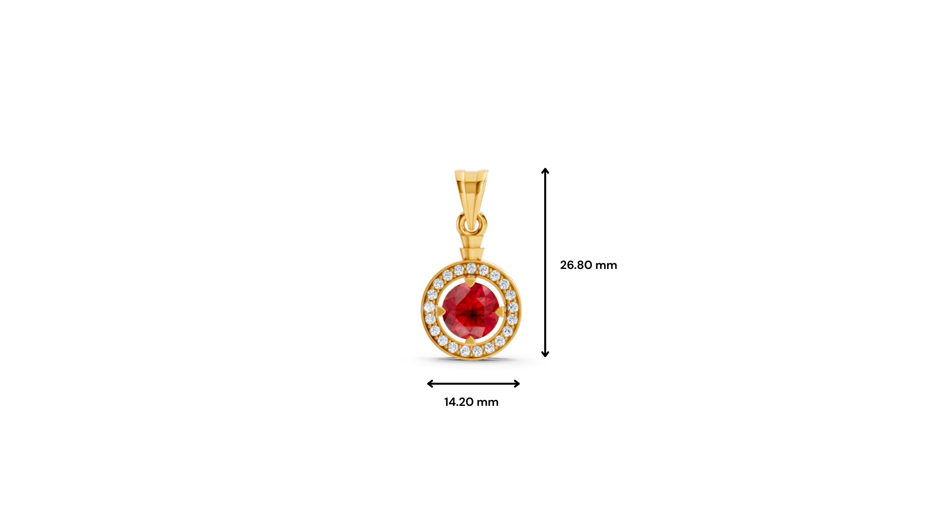 Ruby Round Halo Pendant