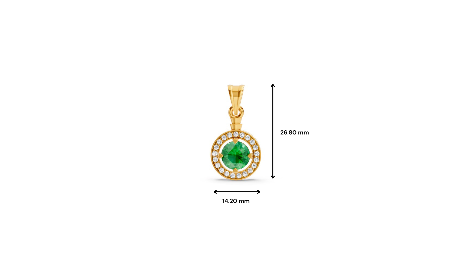 Colombian Emerald Round Halo Pendant