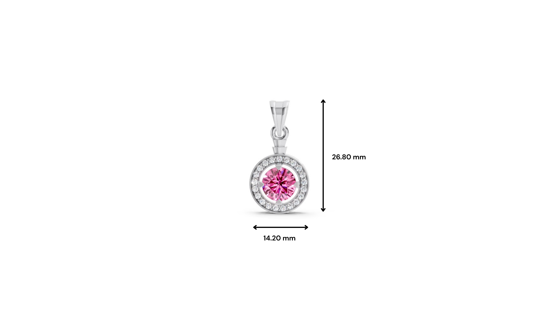 Pink Sapphire Round Halo Pendant