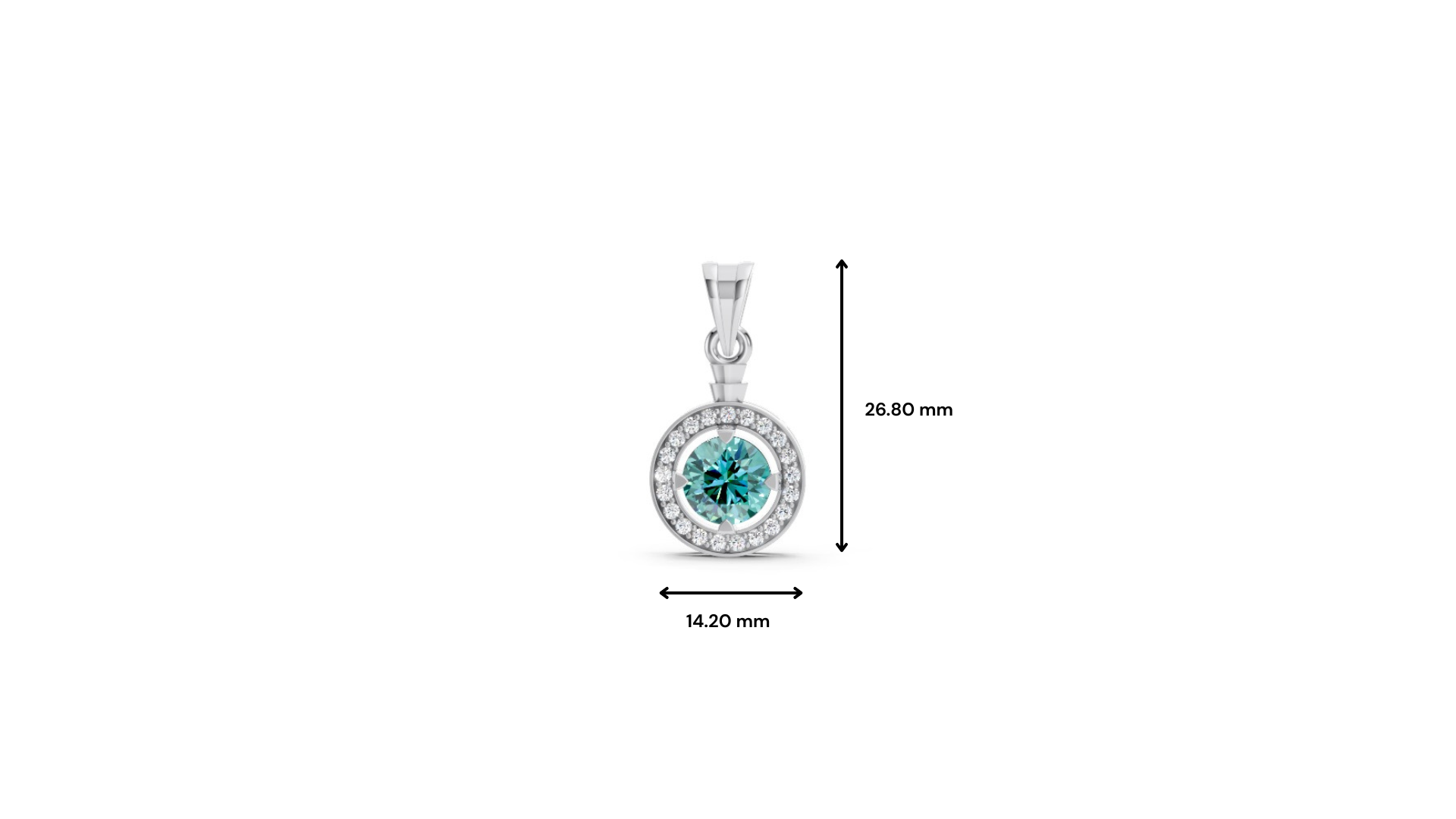 Paraiba Tourmaline Round Halo Pendant