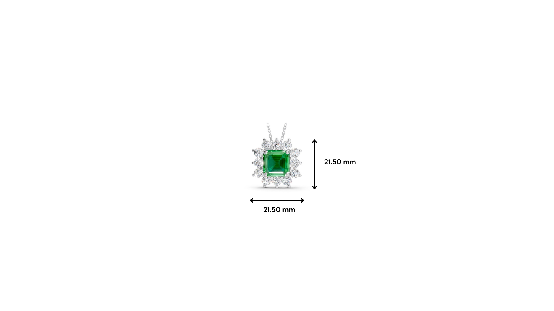 Colombian Emerald Asscher Sunburst Diamond Halo Pendant