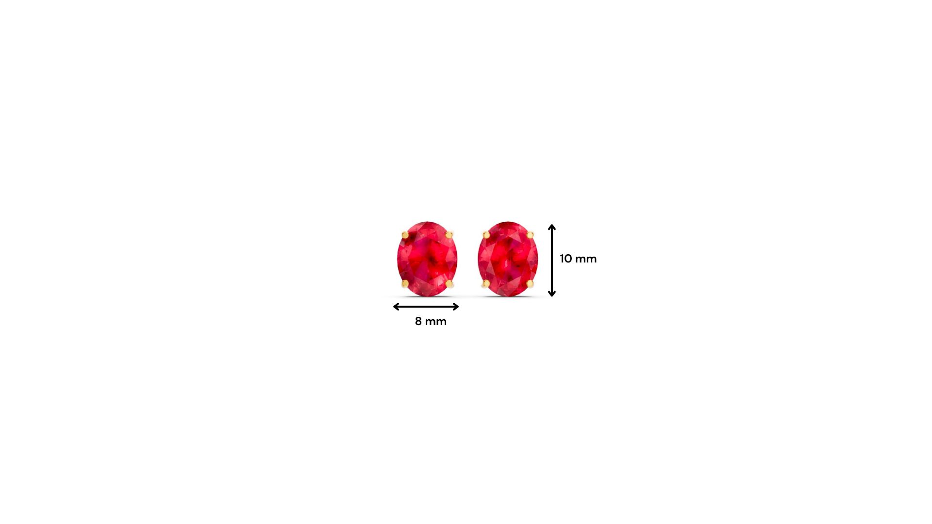 Ruby  Diamond Oval Solitaire Stud Earrings