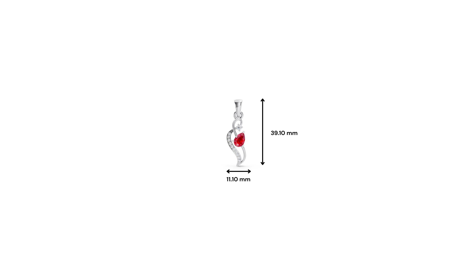 Ruby Pear Pendant with Diamond Wave Accent