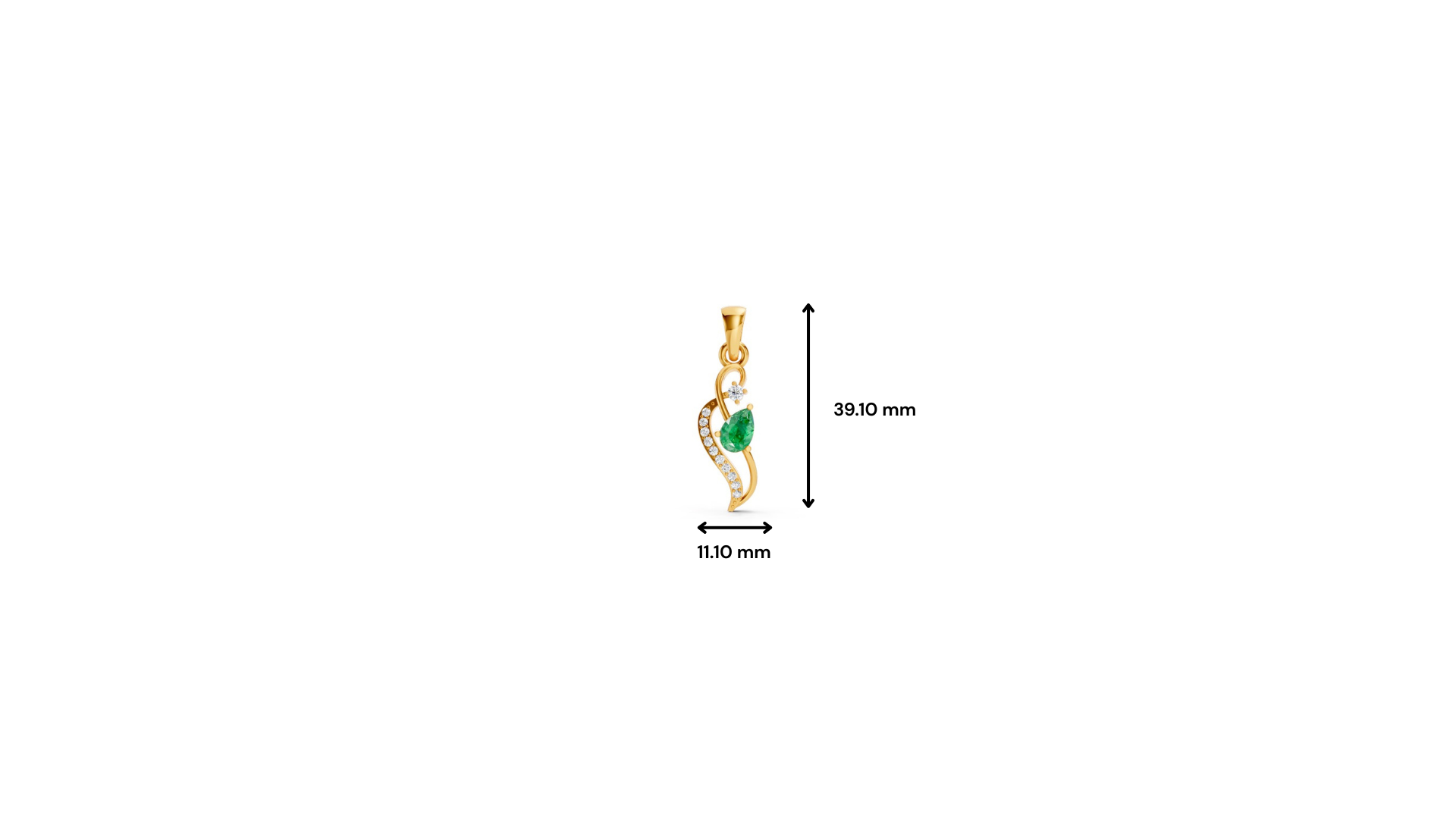 Colombian Emerald Pear Pendant with Diamond Wave Accent