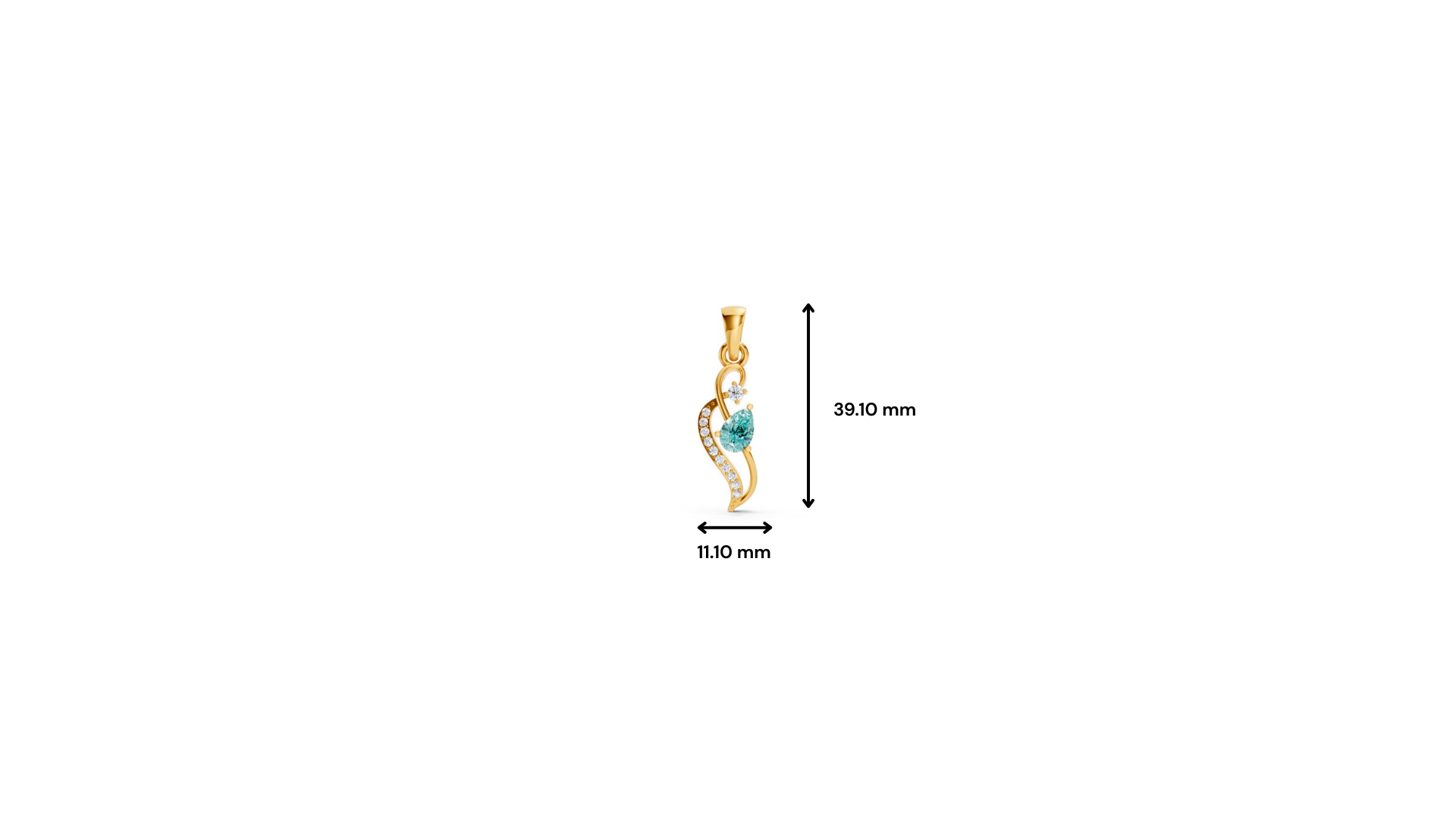 Paraiba Tourmaline Pear Pendant with Diamond Wave Accent