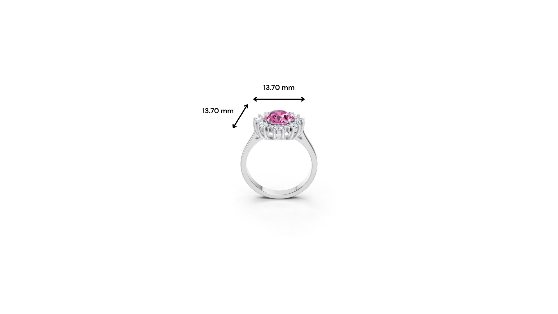 Pink Sapphire Sunburst Halo Ring