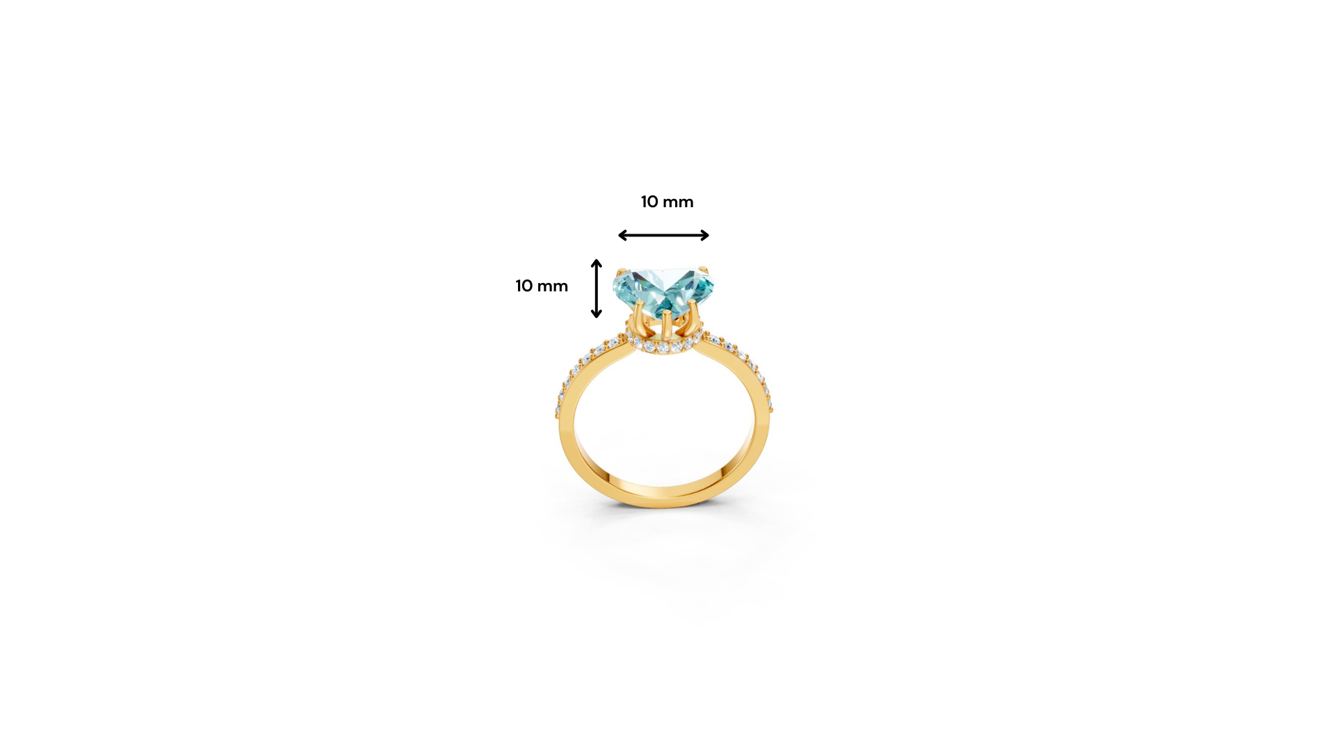 Paraiba Tourmaline Heart Ring with Diamond Pave Band