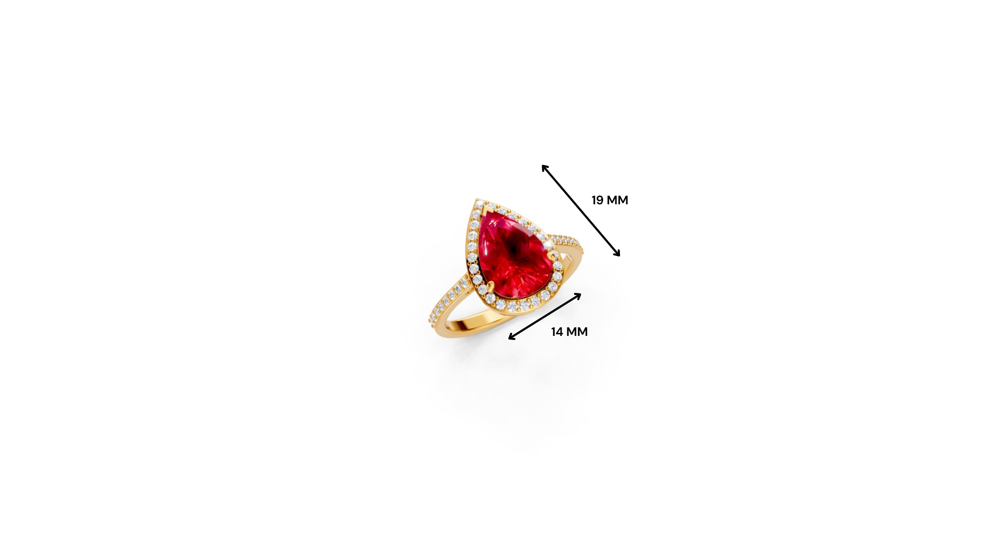 Ruby Pear Statement Ring