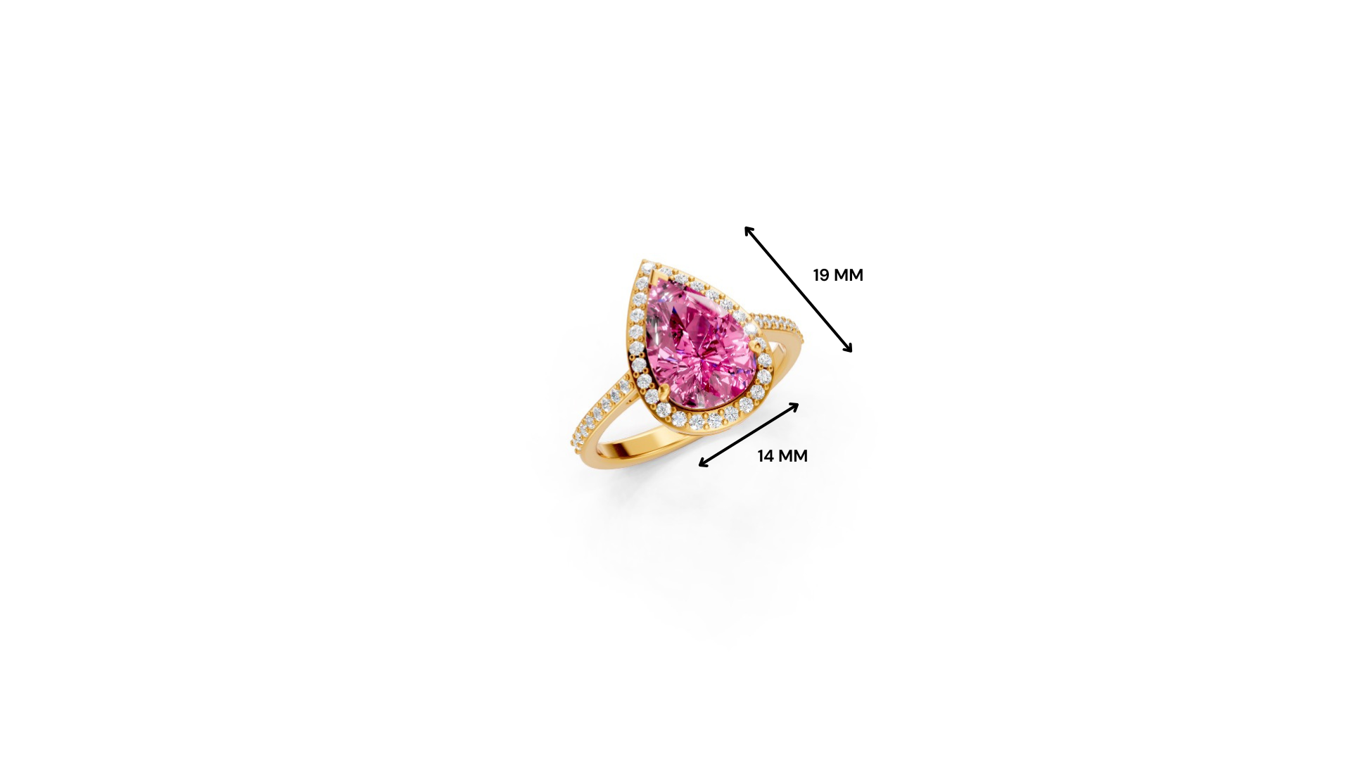 Pink Sapphire Pear Statement Ring