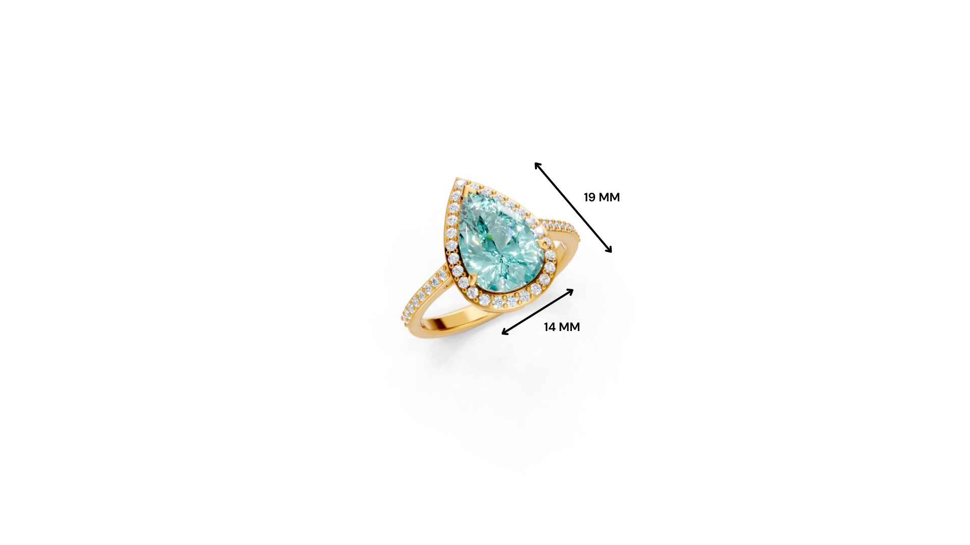 Paraiba Tourmaline Pear Statement Ring