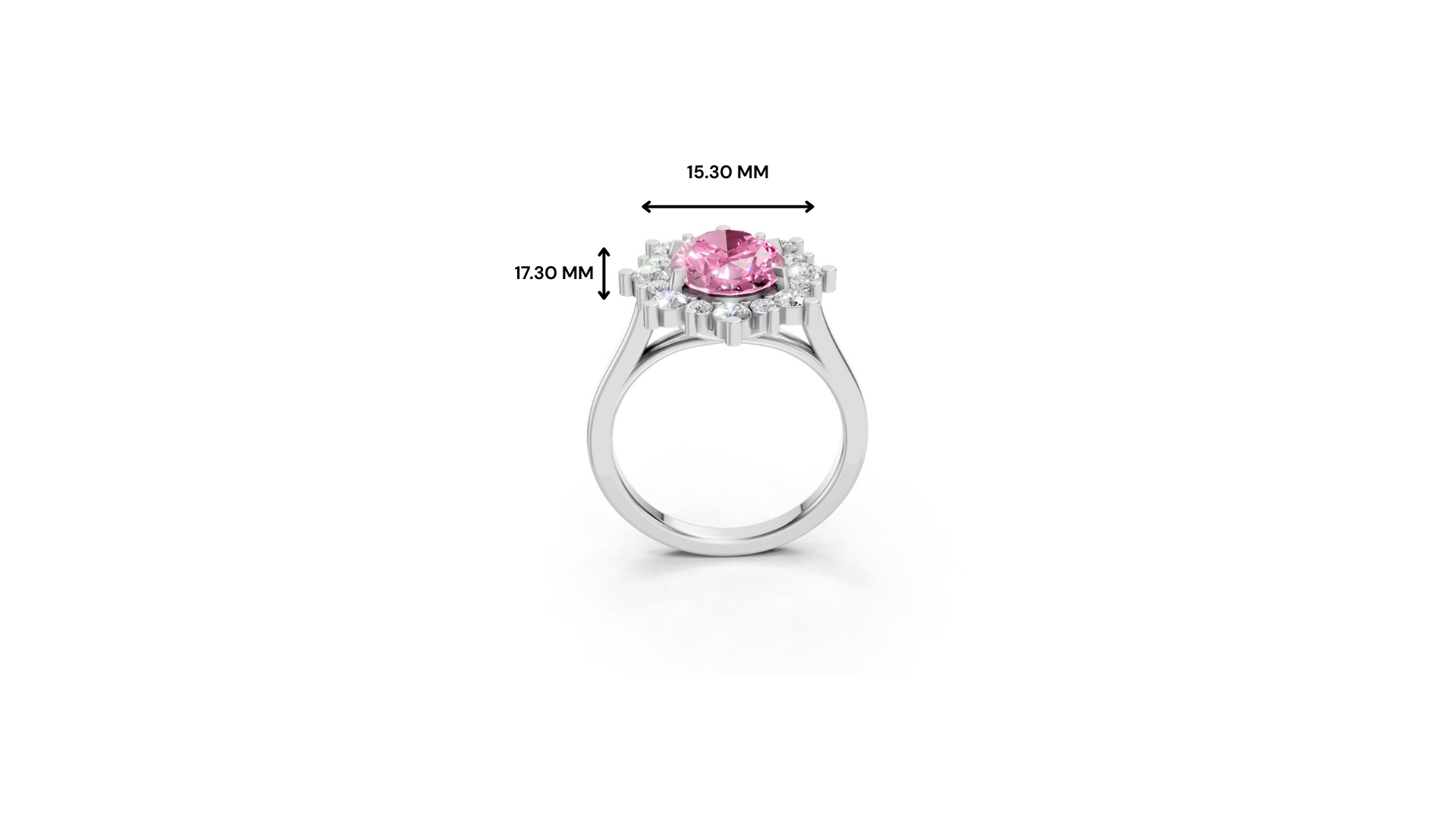 Pink Sapphire Halo Ring