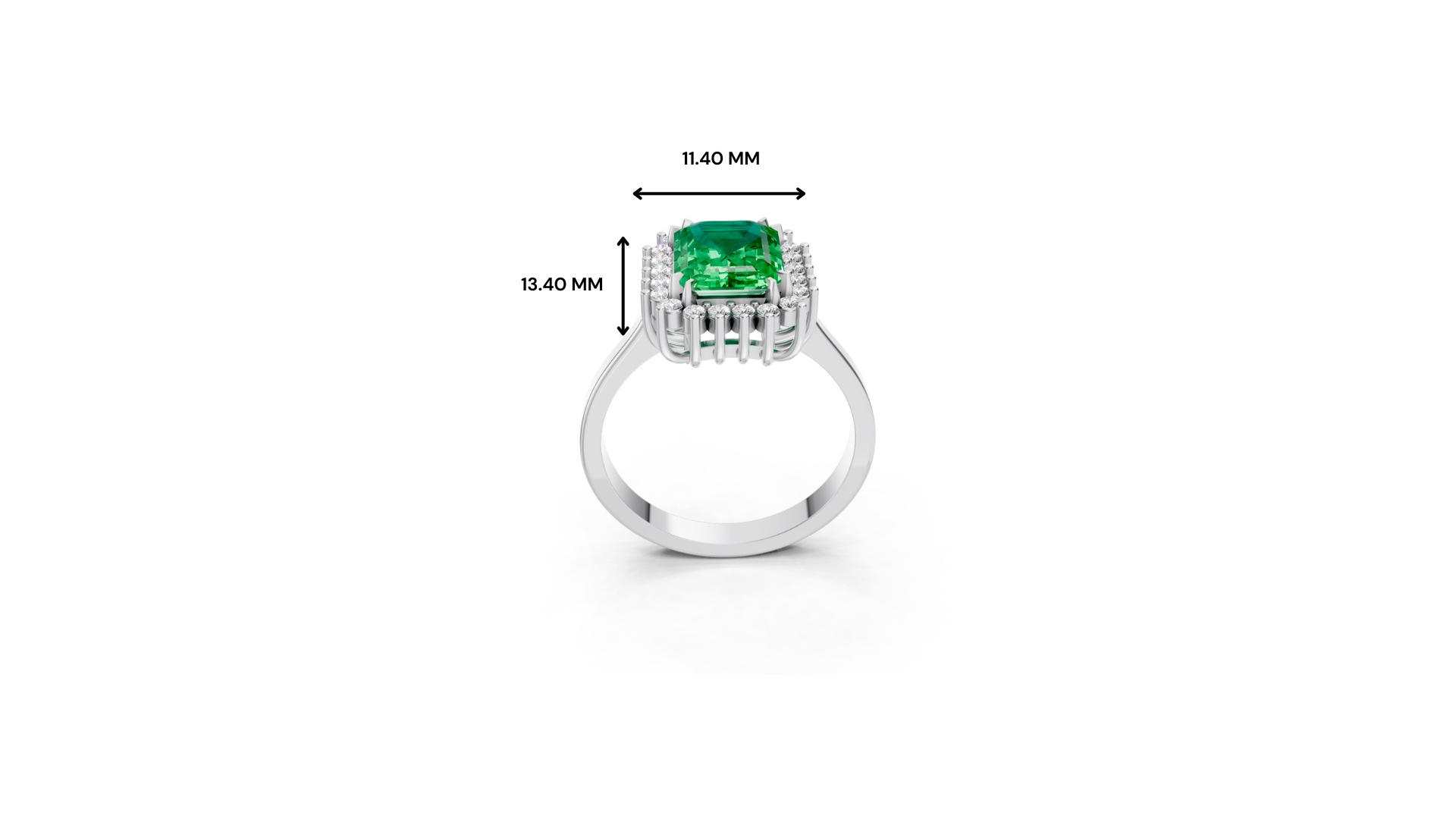 Colombian Emerald Cut Halo Ring