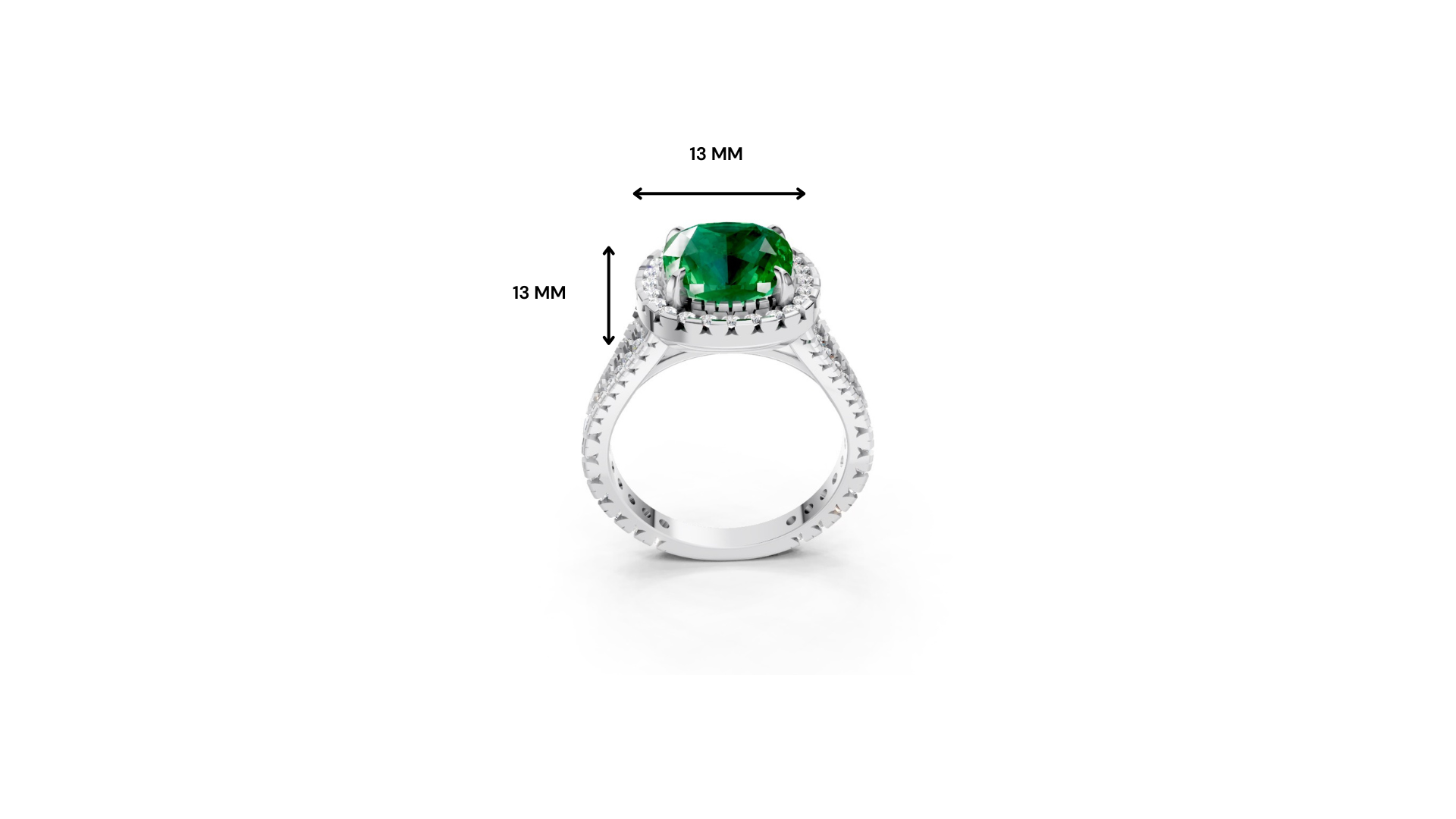 Colombian Emerald Cushion Halo Ring