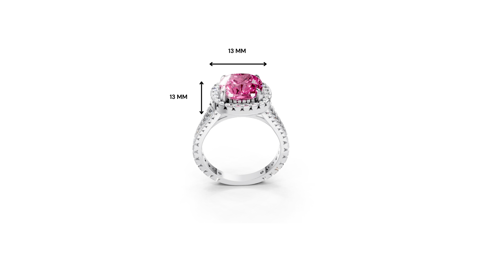Pink Sapphire Cushion Cut Halo Ring