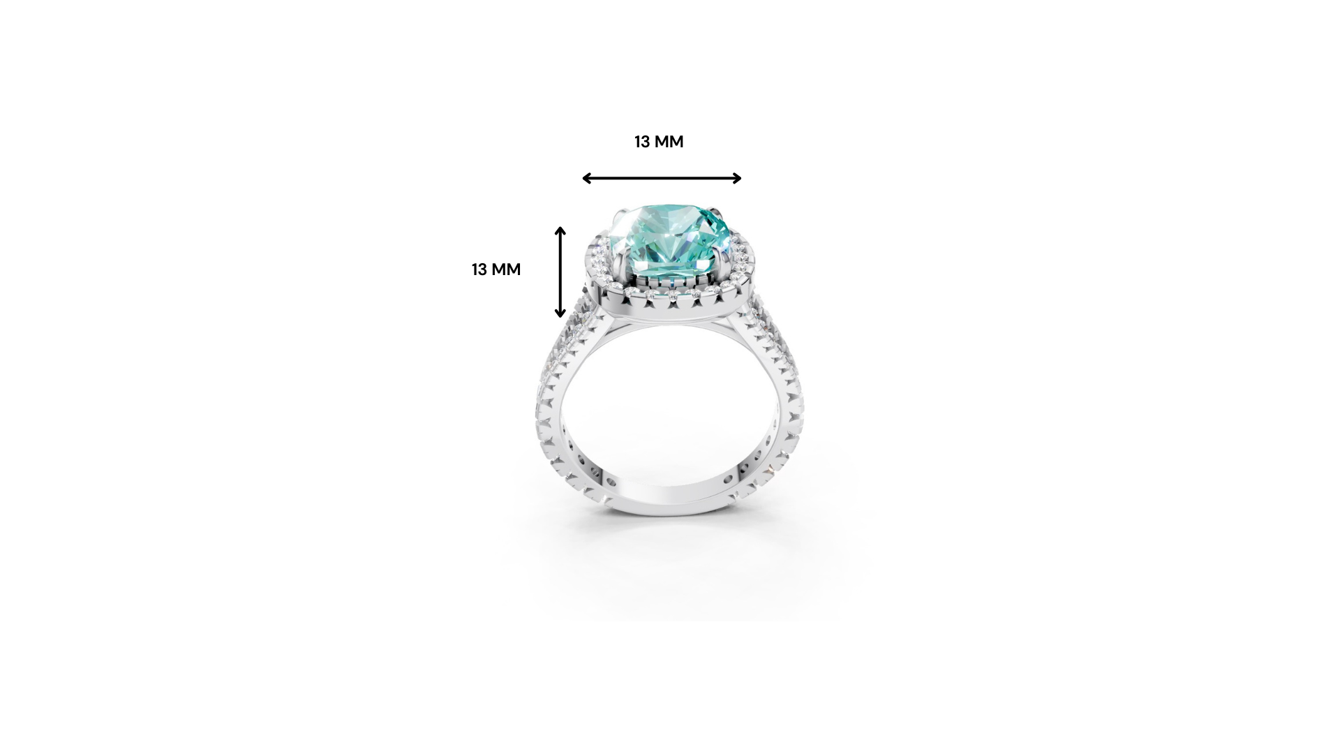 Paraiba Tourmaline Cushion Cut  Halo Ring
