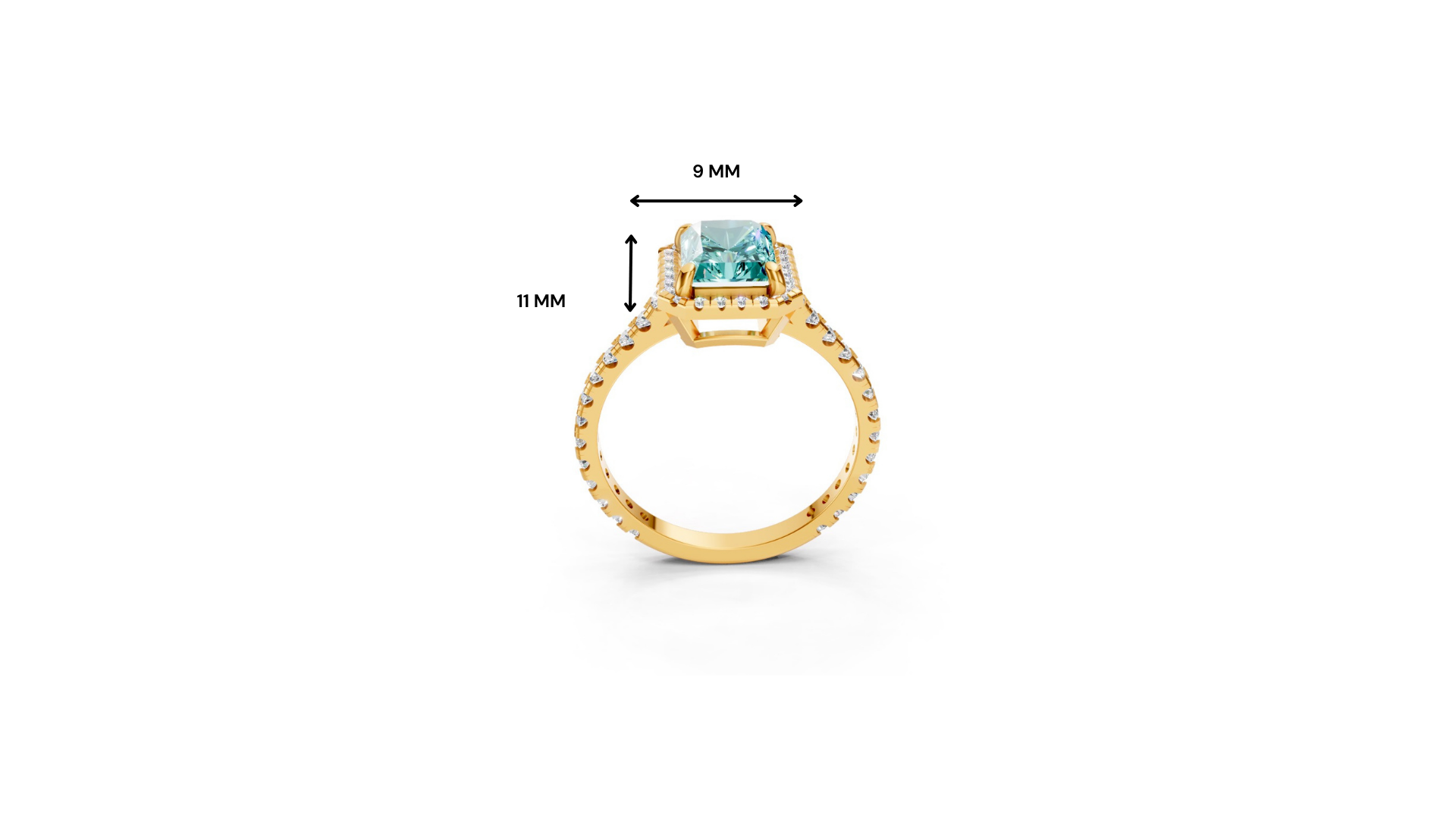 Paraiba Tourmaline Emerald Cut Halo Ring