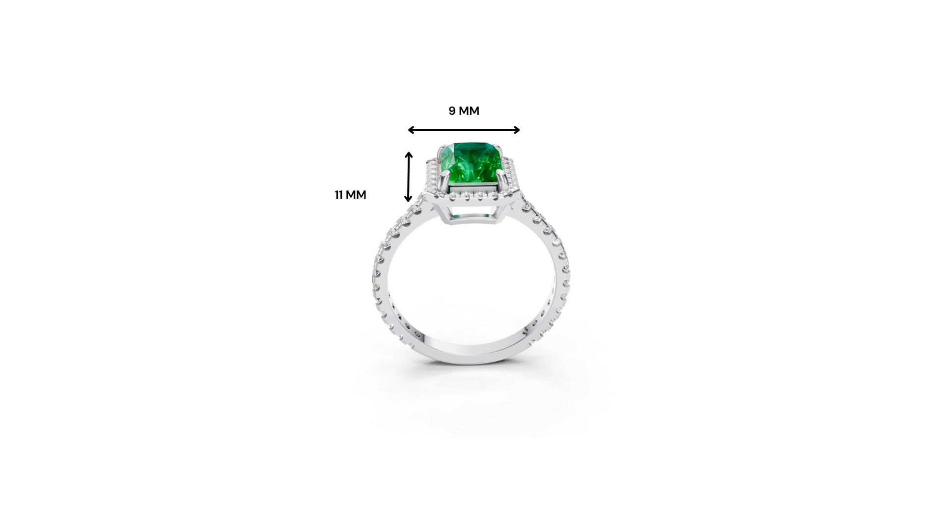 Colombian Emerald Cut Halo Ring
