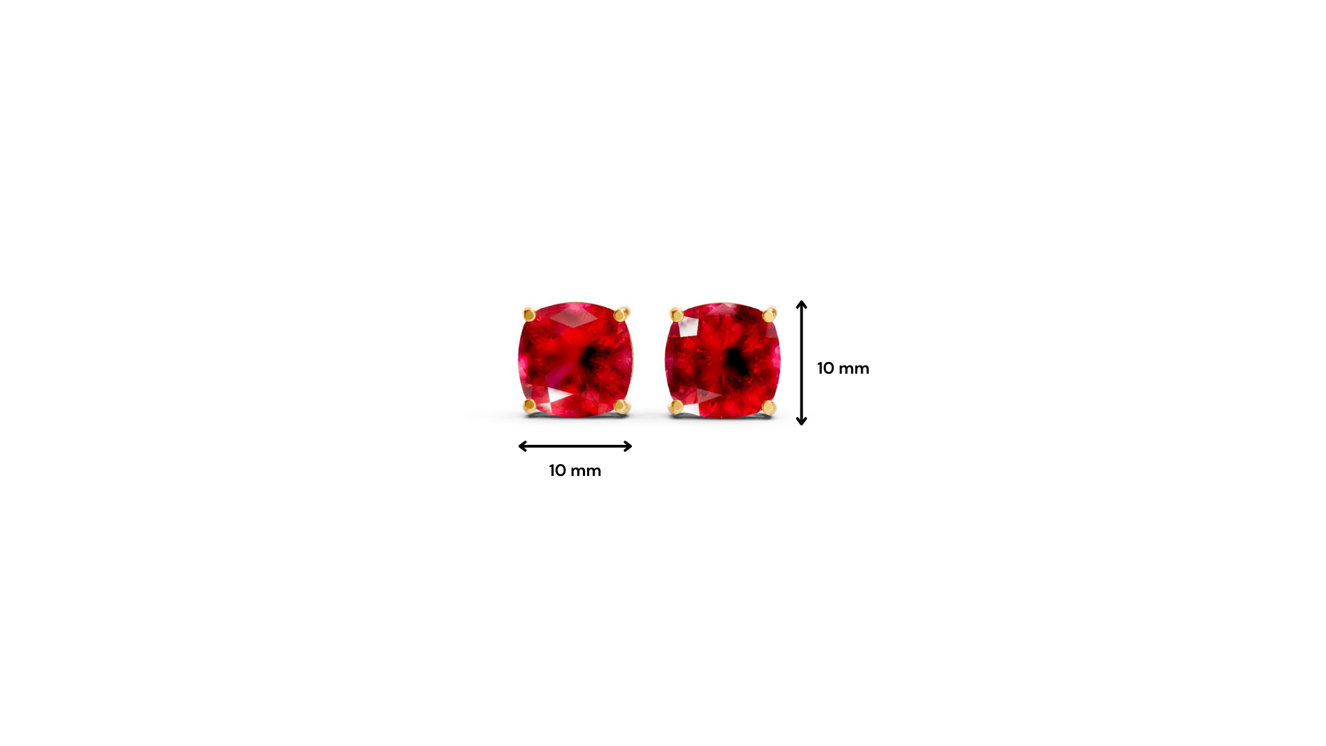 Ruby Cushion Stud Earrings