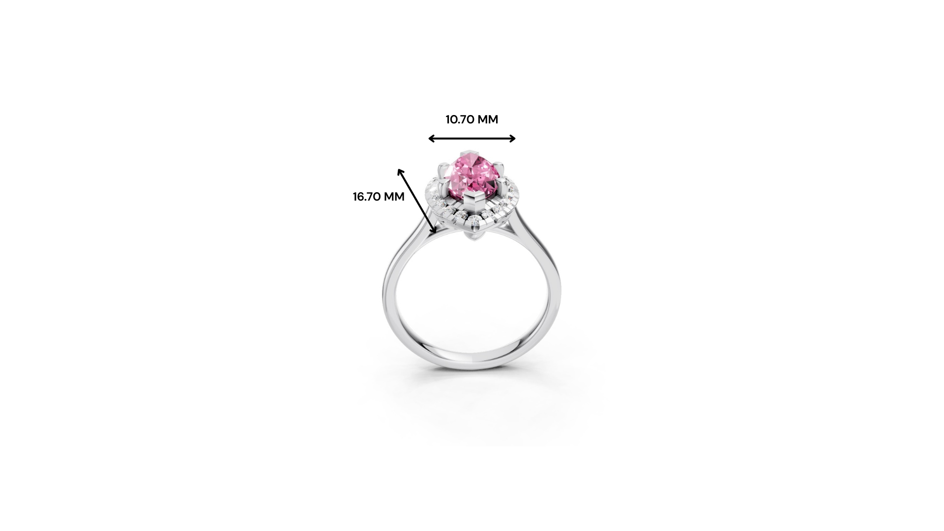 Pink Sapphire Marquise Halo Ring