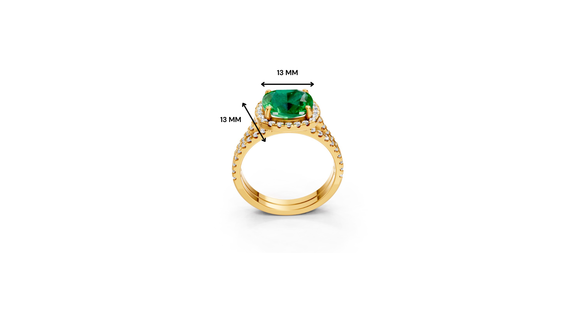 Colombian Cushion Halo Ring with Pave Band