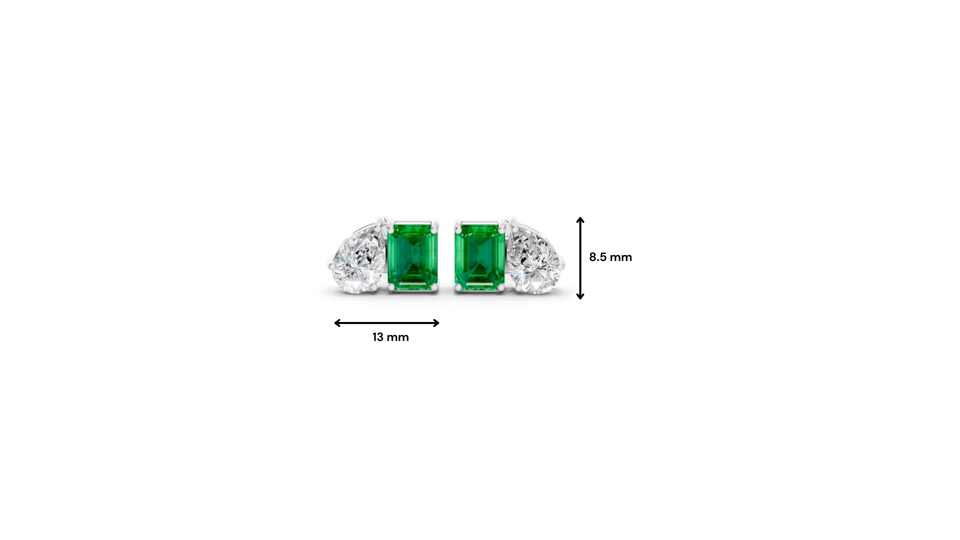 Colombian Emerald Diamond Toi et Moi Stud Earrings