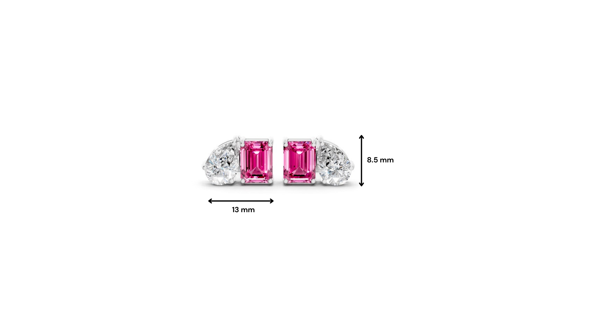 Pink Sapphire Diamond Toi et Moi Stud Earrings