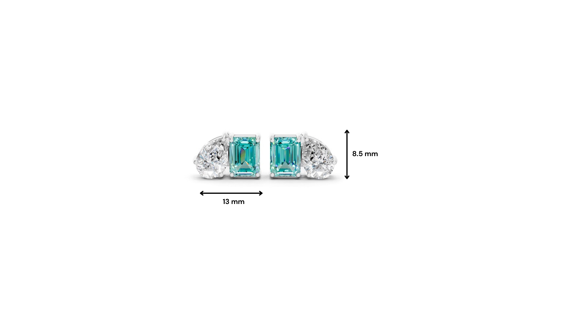 Paraiba Tourmaline Diamond Toi et Moi Stud Earrings