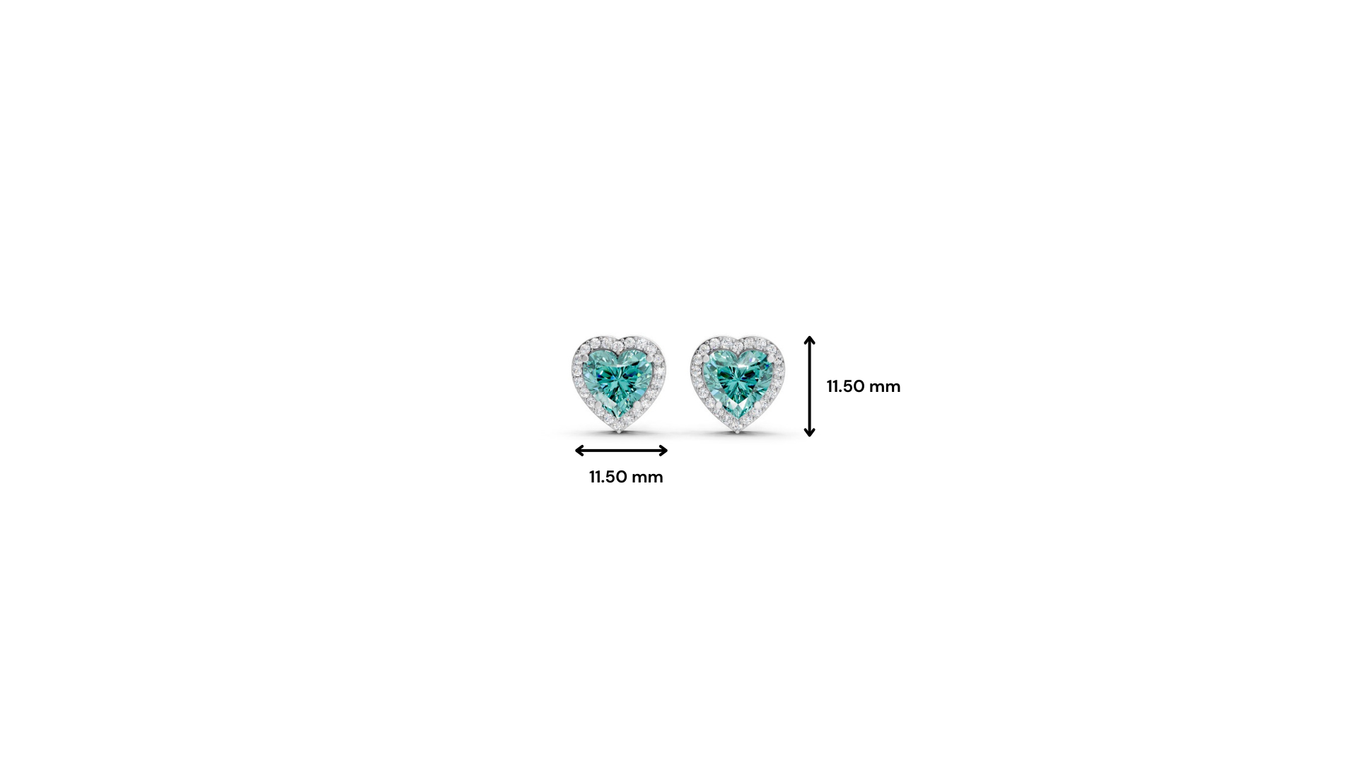 Paraiba Tourmaline Heart Halo Stud Earrings