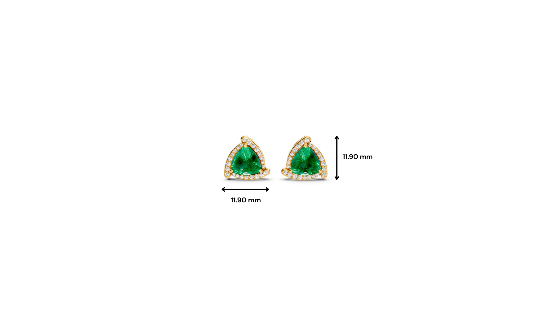 Colombian Emerald Trillion Halo Stud Earrings