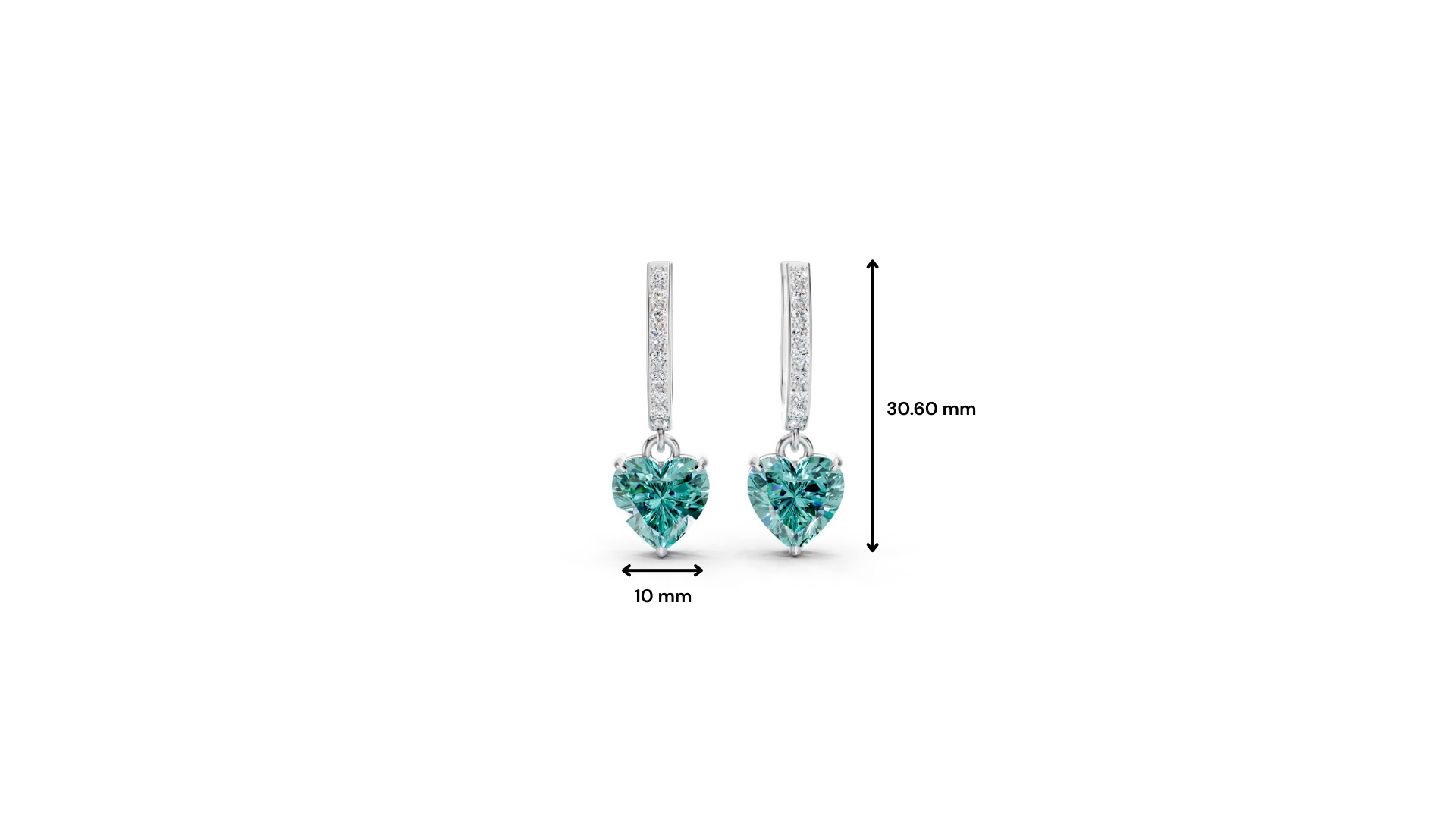 Paraiba Tourmaline Heart Drop Huggie Earrings