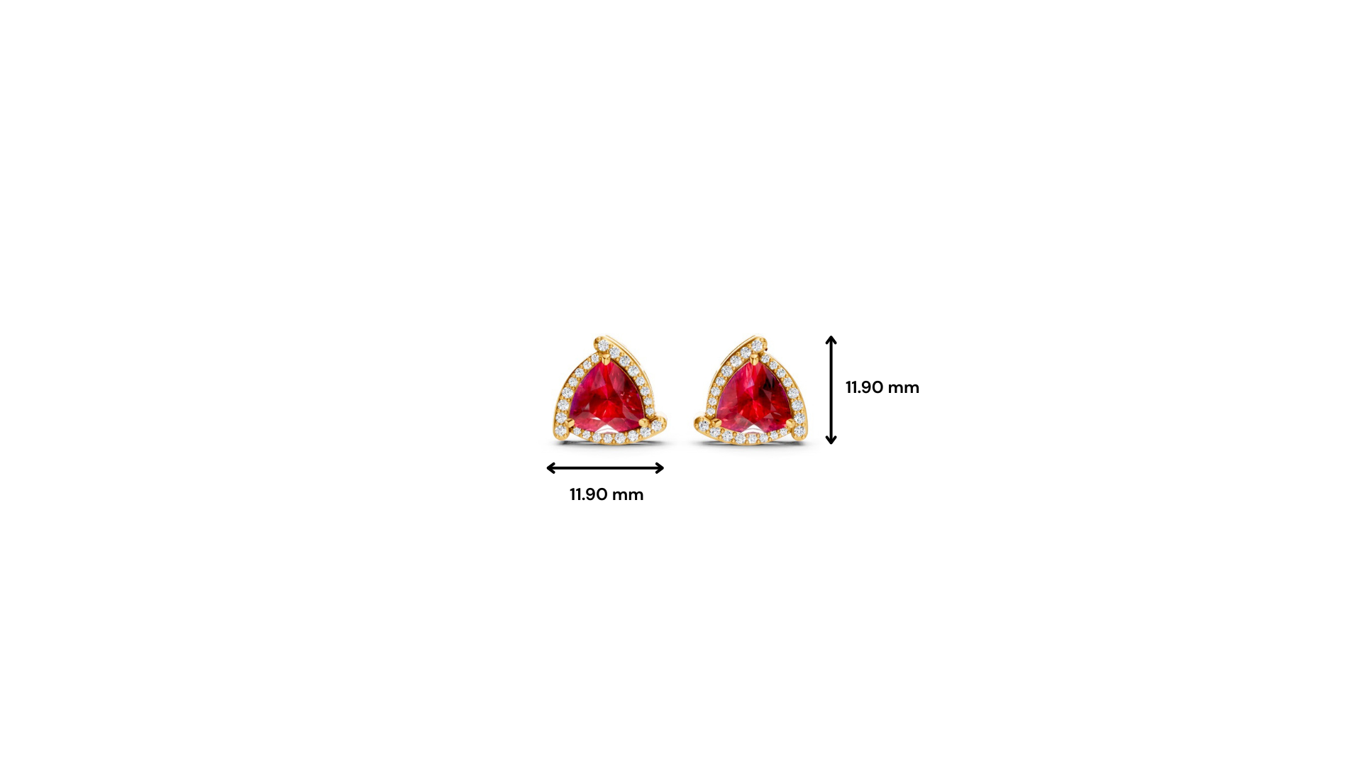 Ruby Trillion Halo Stud Earrings