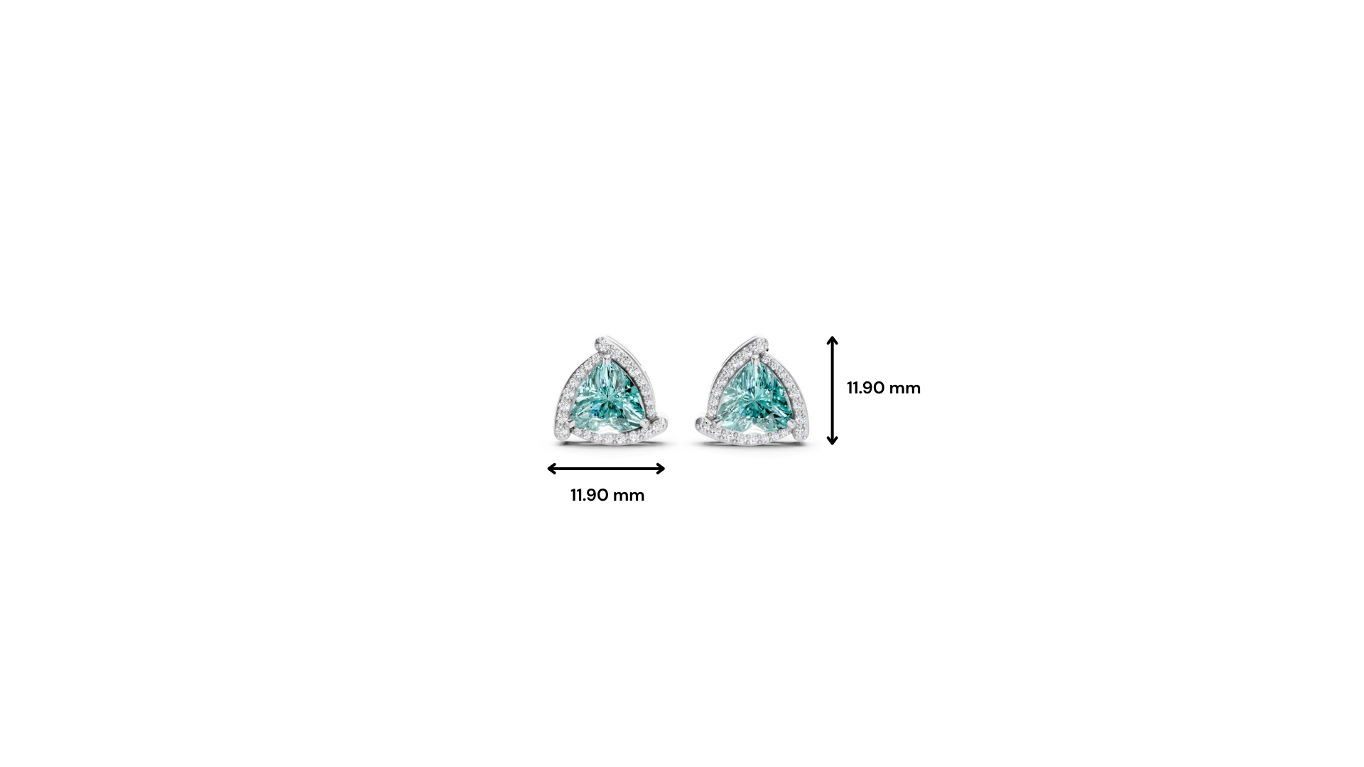 Paraiba Tourmaline Trillion Halo Stud Earrings