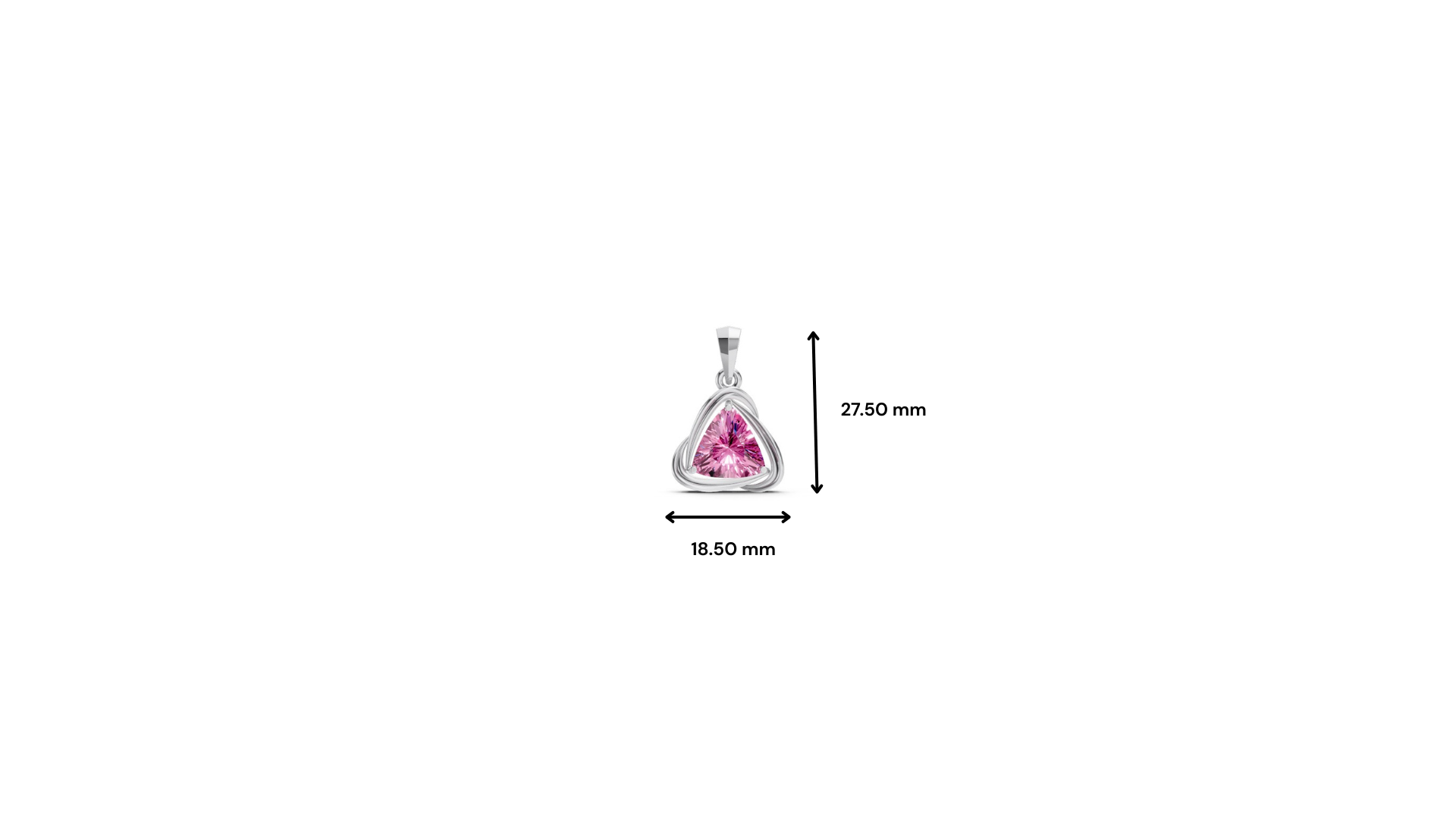 Pink Sapphire Trillion Solitaire Swirl Pendant