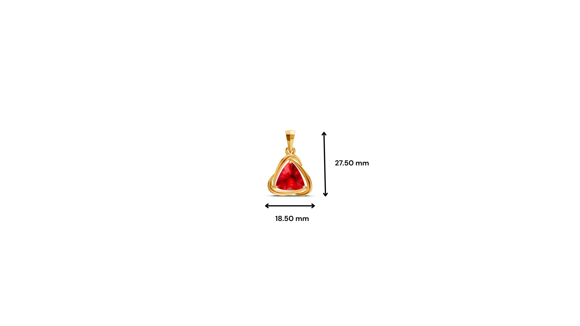 Ruby Trillion Solitaire Swirl Pendant
