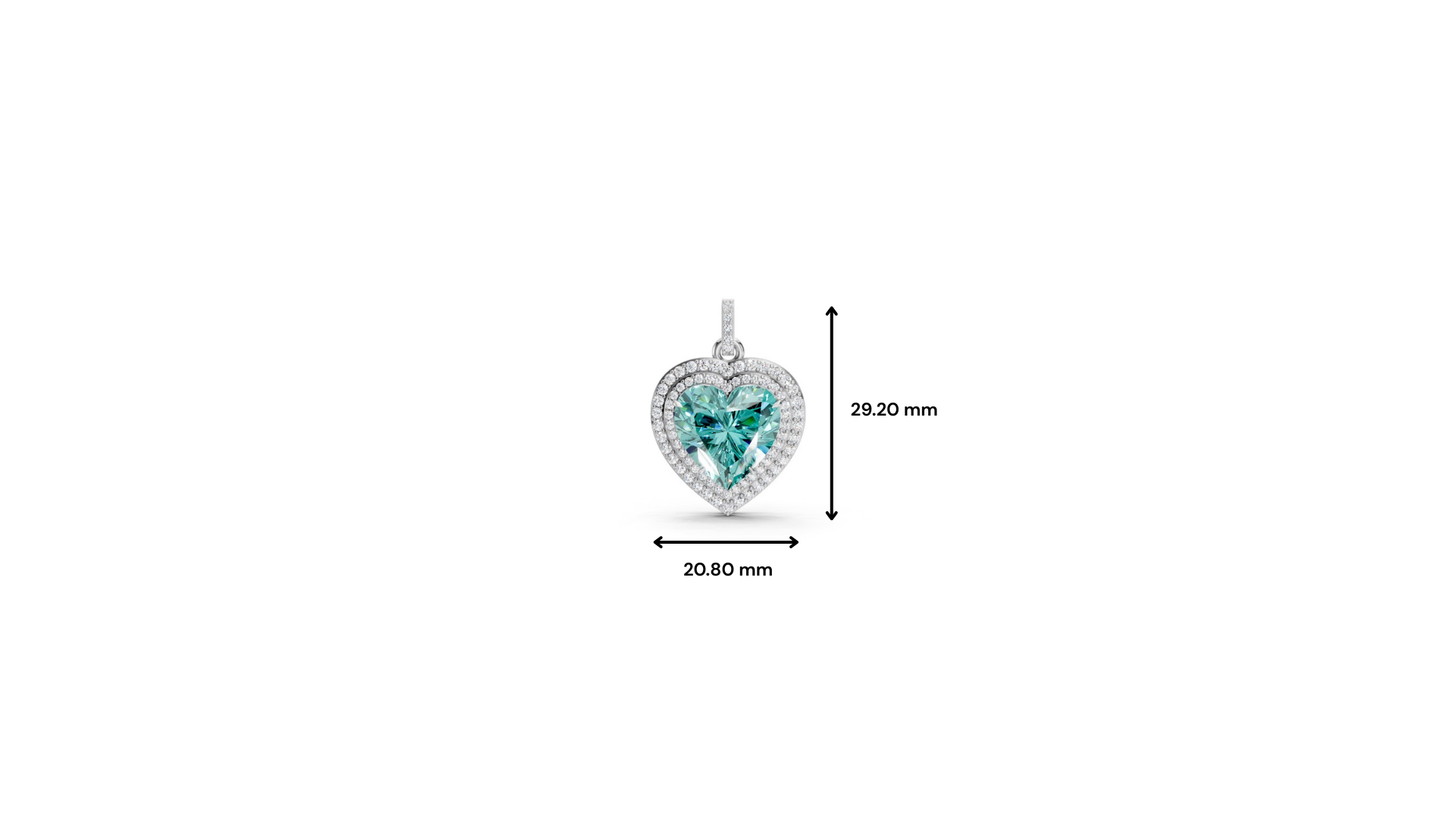 Paraiba Tourmaline Heart Double Halo Pendant