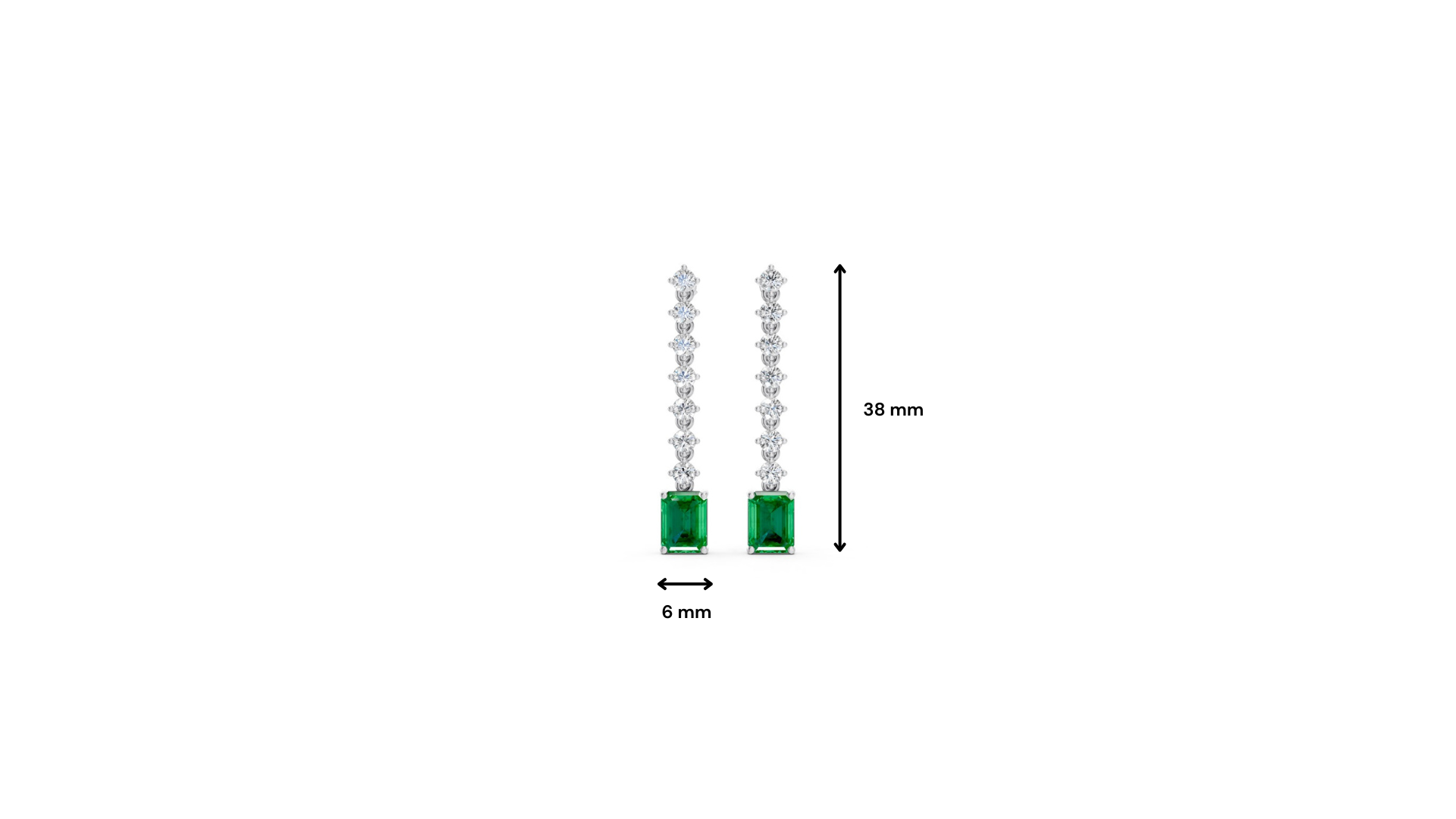Colombian Emerald Octagon Drop Earrings with Diamond Tennis Chain
