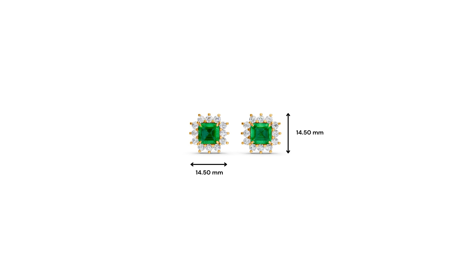 Colombian Emerald Ruby Asscher Cut Sunburst Halo Stud Earrings