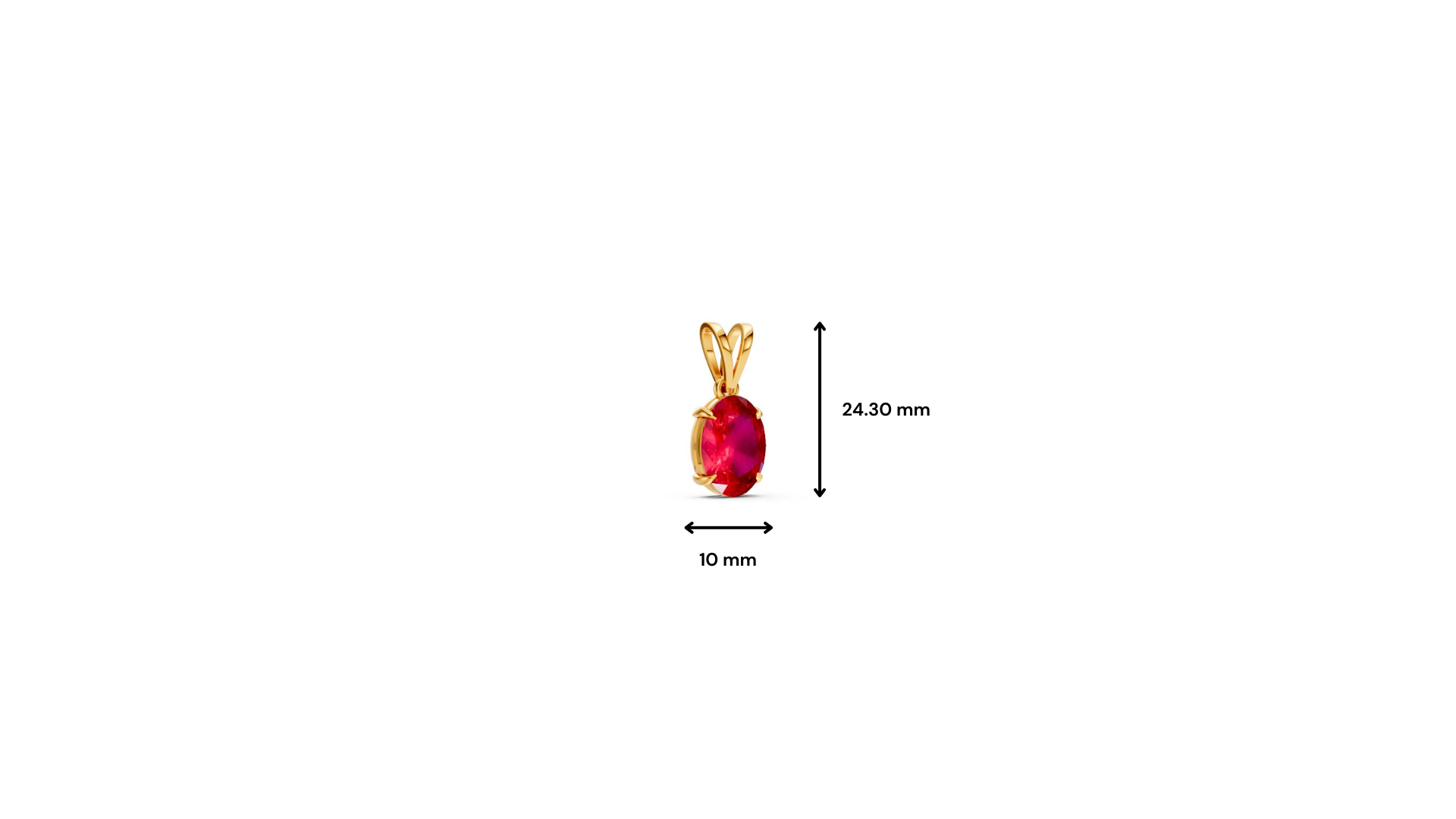 Ruby Oval Solitaire Pendant
