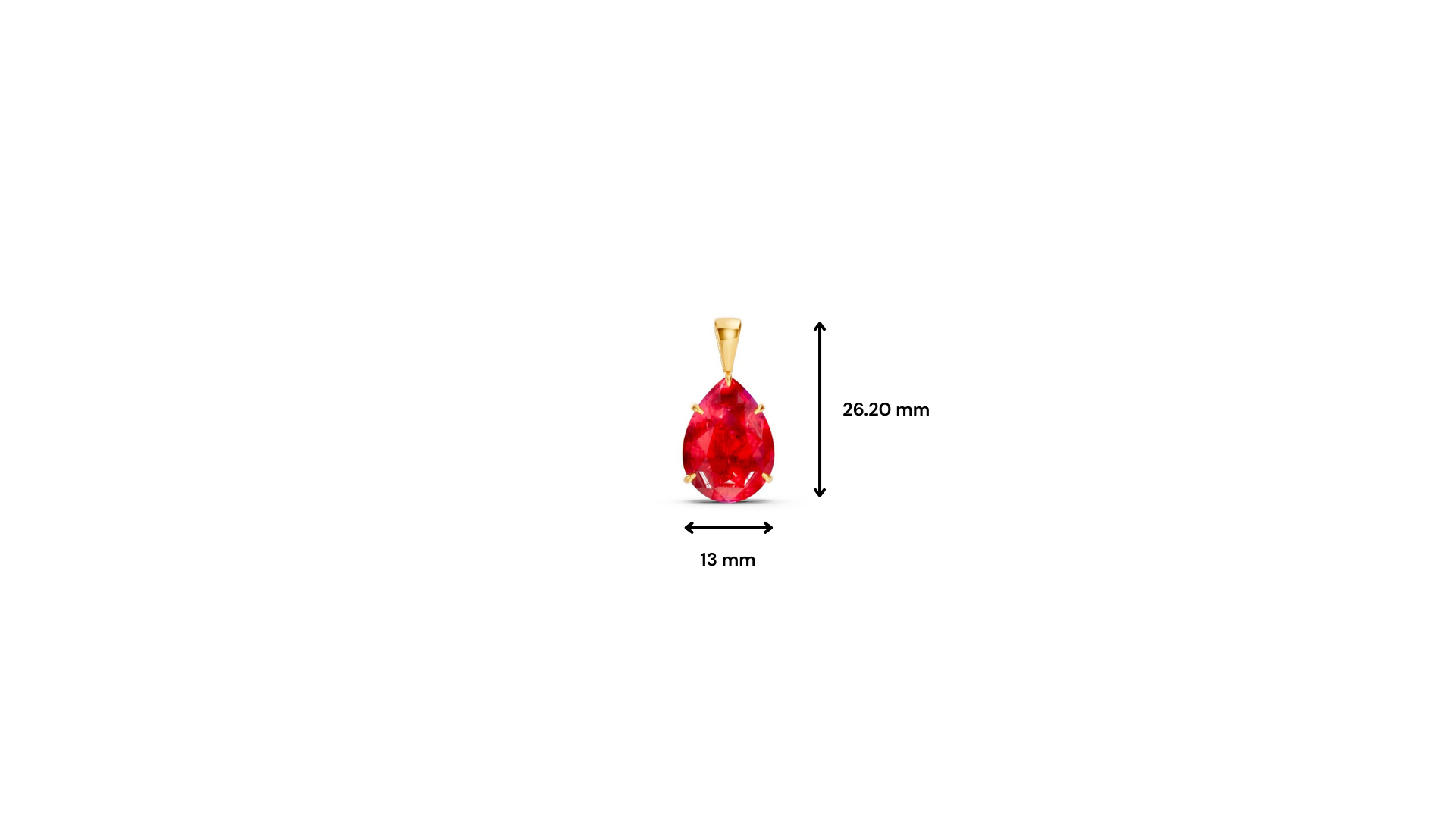 Ruby Pear Solitaire Pendant