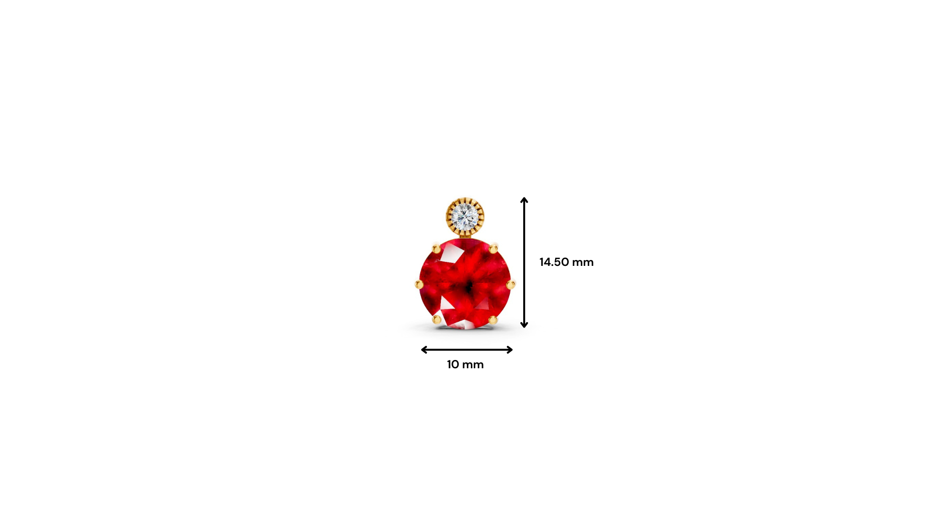 Ruby Pear Round Pendant with Diamond Accent