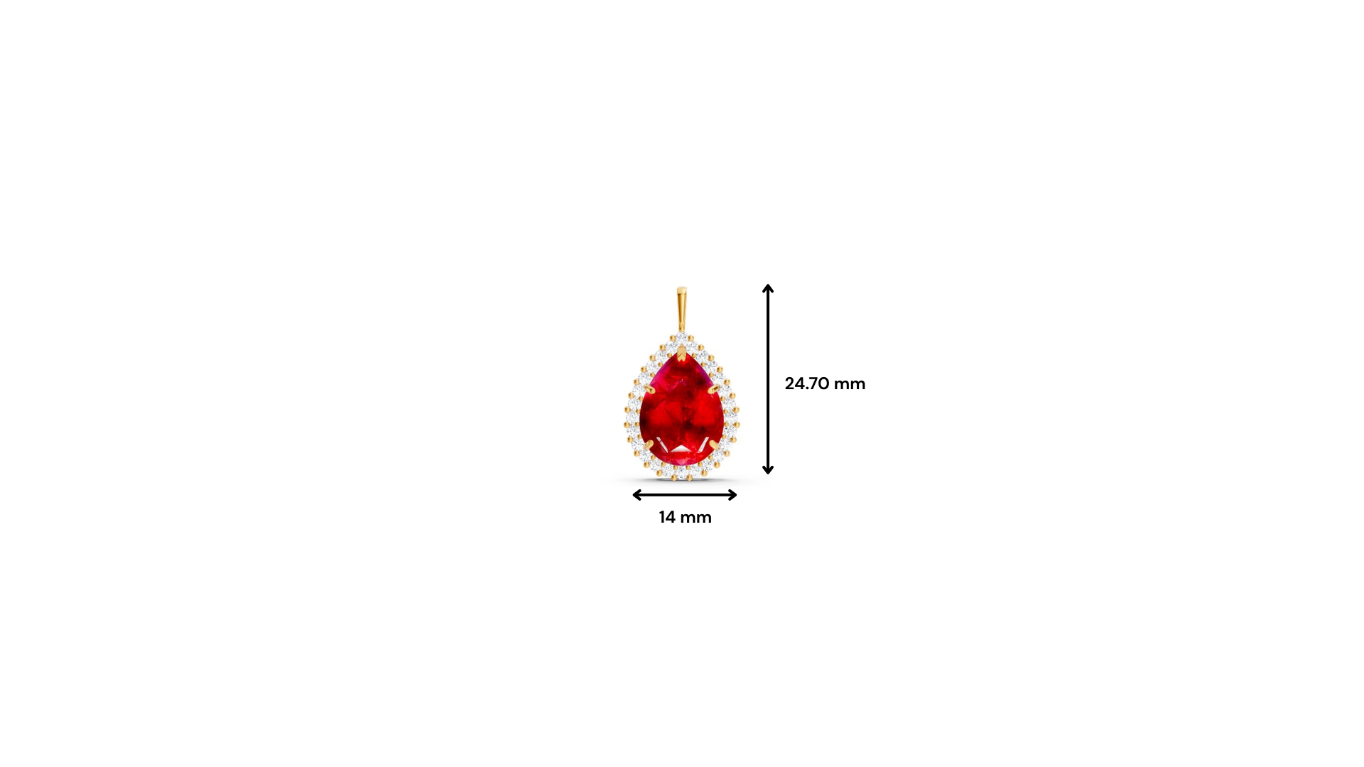 Ruby Pear Halo Pendant