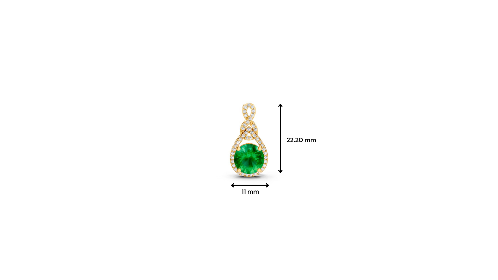 Colombian Emerald Round Pendant with Diamond Infinity Bail