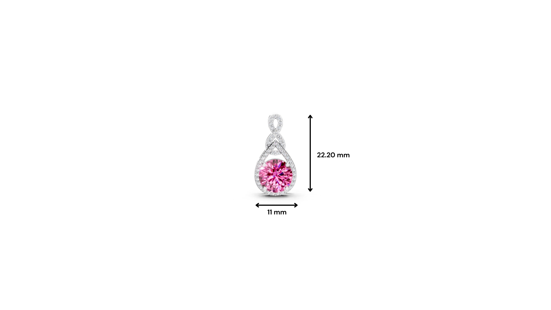 Pink Sapphire Round Pendant with Diamond Infinity Bail