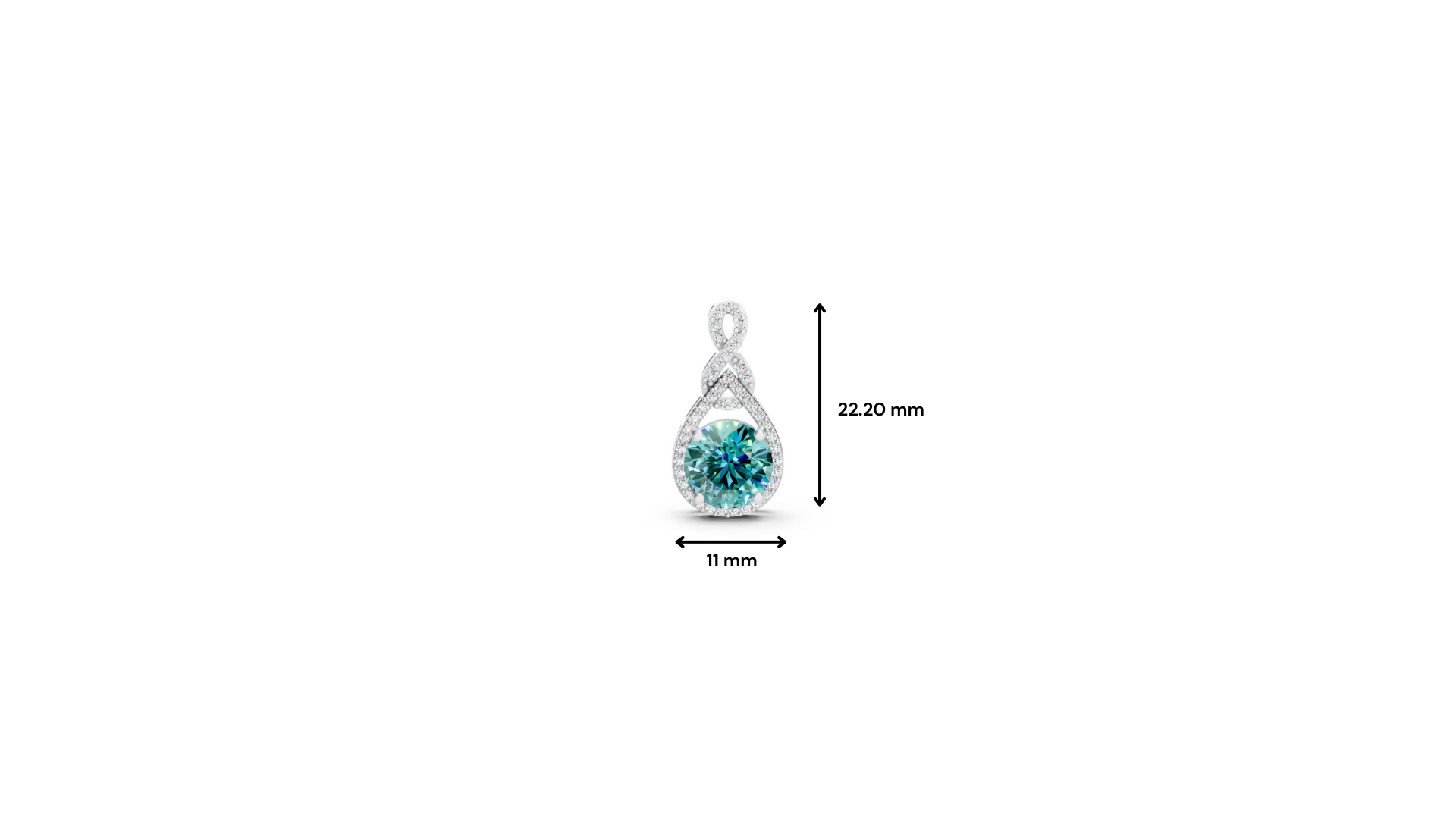 Paraiba Tourmaline Round Pendant with Diamond Infinity Bail
