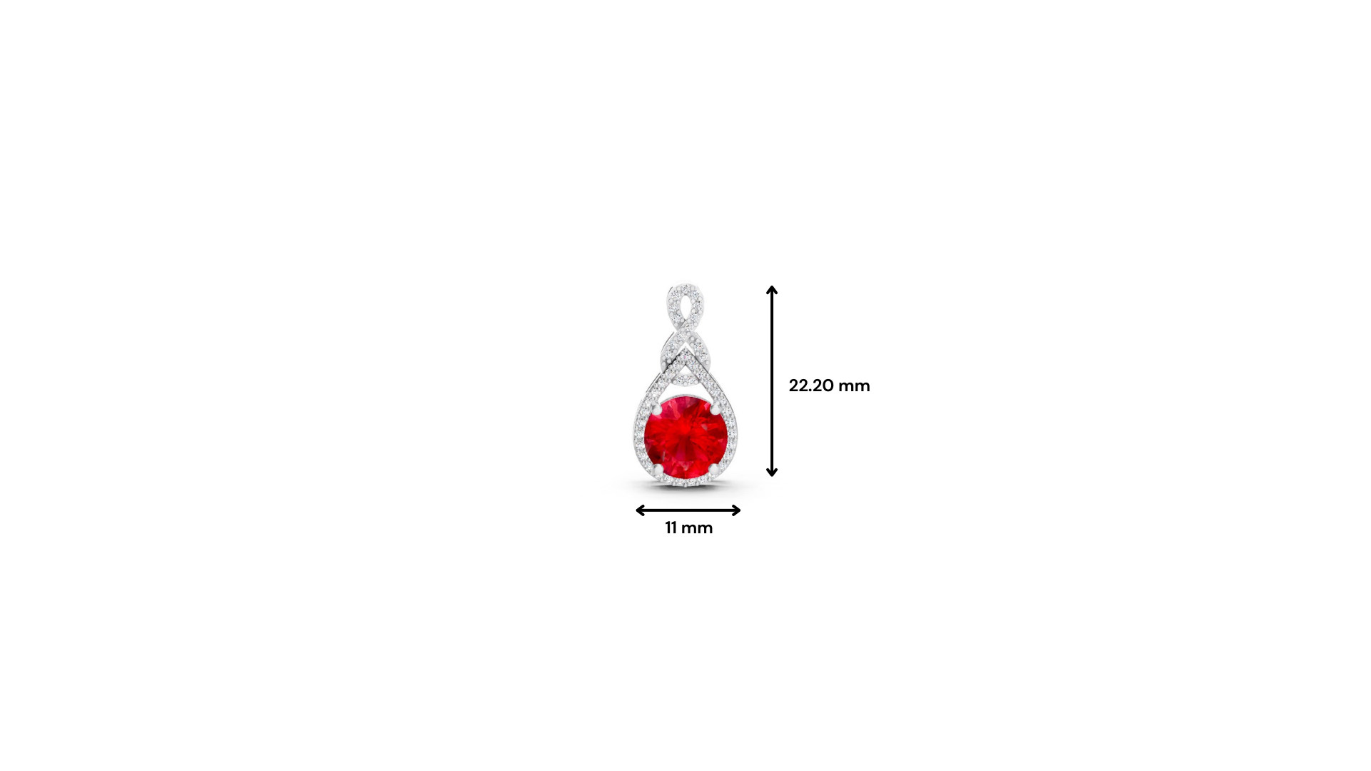 Ruby Round Pendant with Diamond Infinity Bail