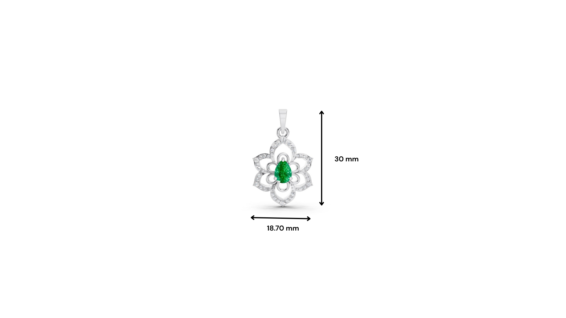 Colombian Emerald Pear Floral Diamond Pendant